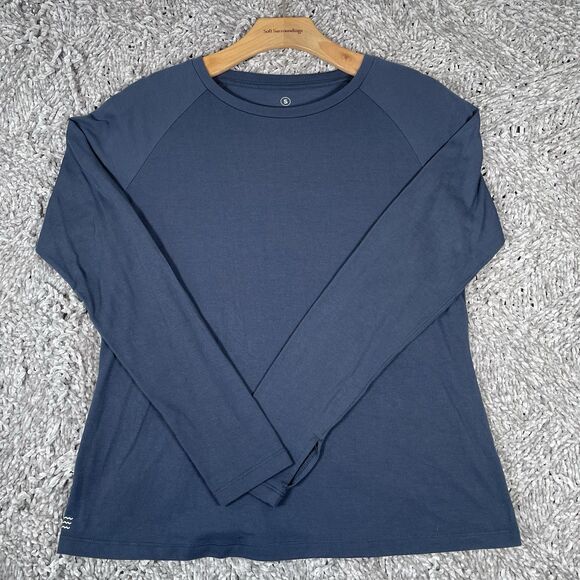 Free Fly Activewear Top Womens Small Long Sleeve Blue Stretch Performance Bamboo - Picture 1 of 5